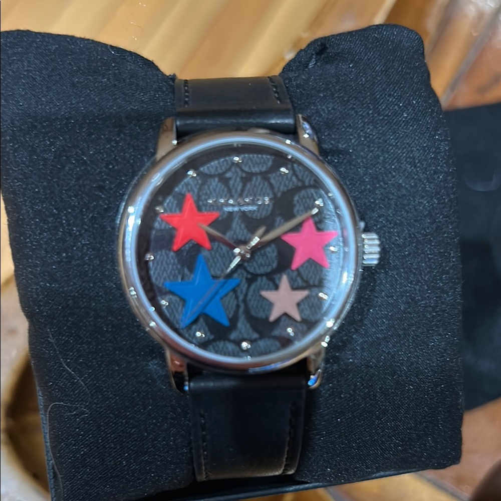 Brand New Coach Women's Watch with Star Design - Black, Red, Blue, Pink